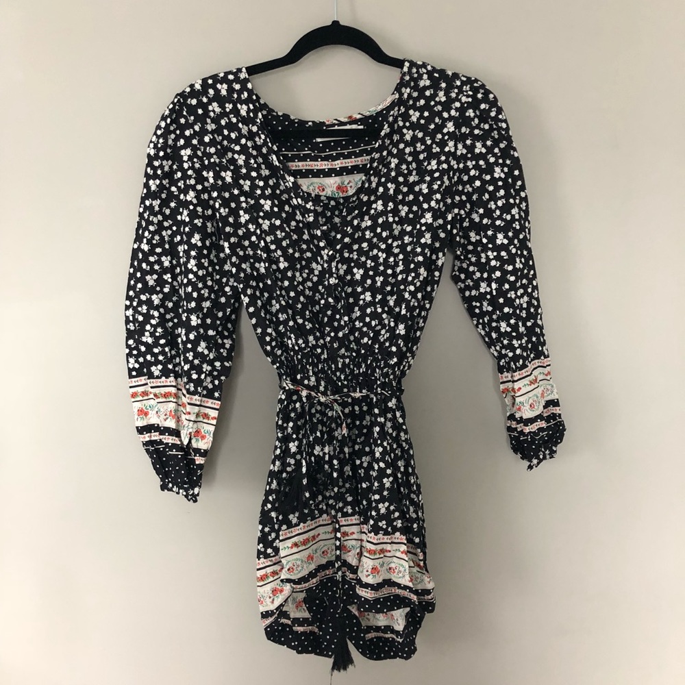 Dark Floral Romper